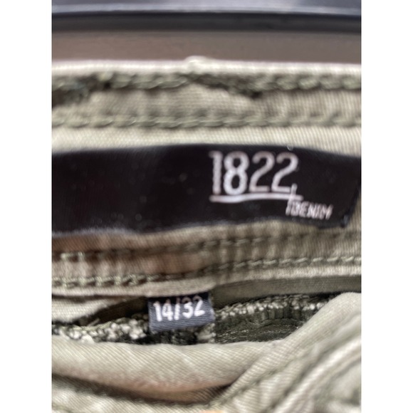 1822 Denim Women Olive Green Wide Leg Cargo Pants Size 14/32 - Picture 5 of 13